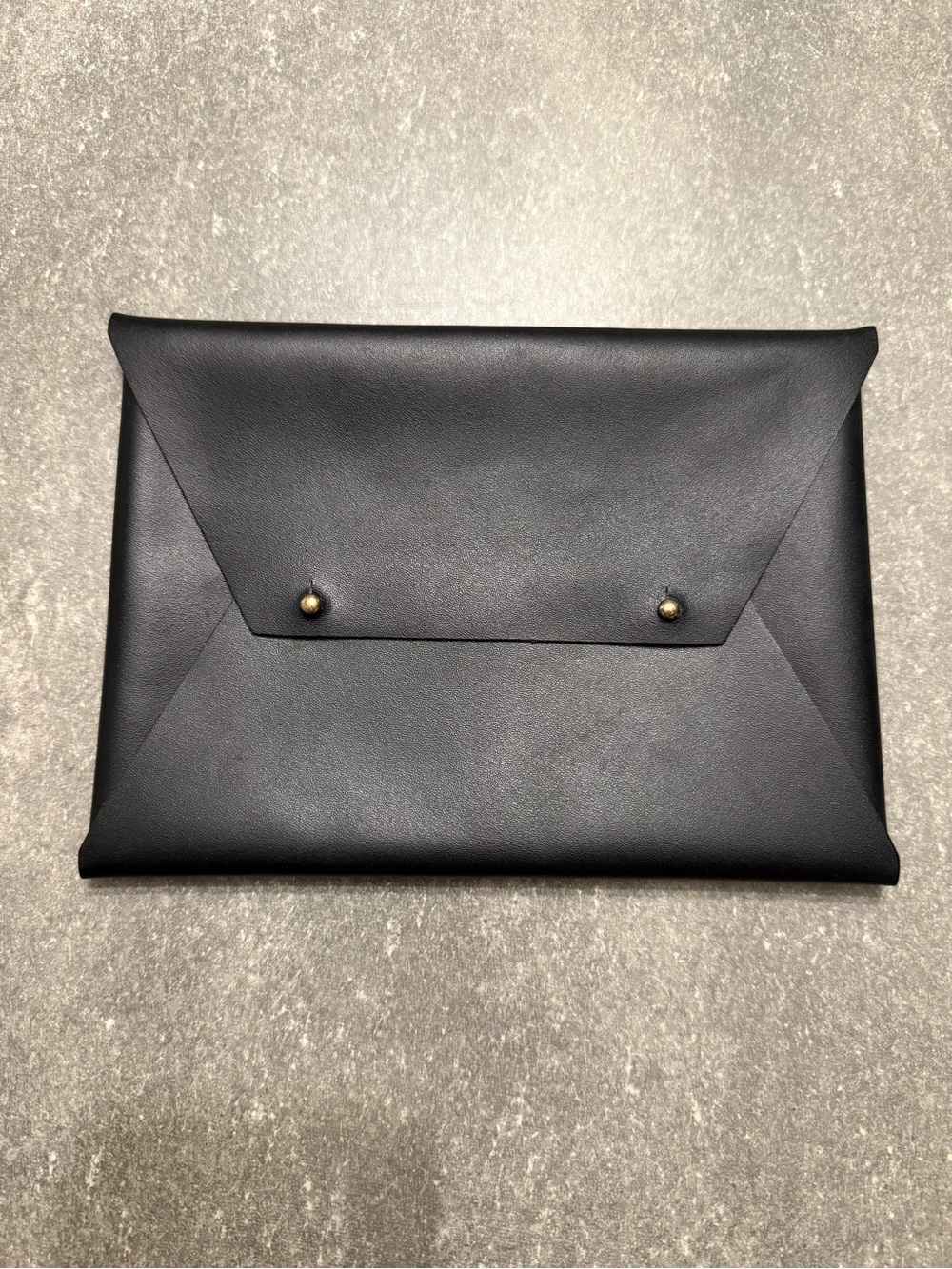 EUC Rachel Zoe Box of Style Tribe Alive Black Leather Clutch / Pouch 8.5”x6”